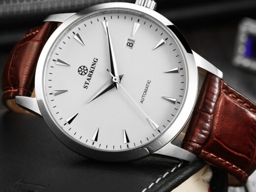 Starking minimalist automatic date calendar watch for men