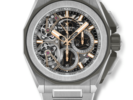 Zenith Defy Double Tourbillon watch for men, silver case tourbillon watch with black dial and silver bracelet