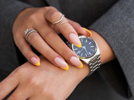 luxury watches for women, minimalist luxury watch with silver hands and blue dial