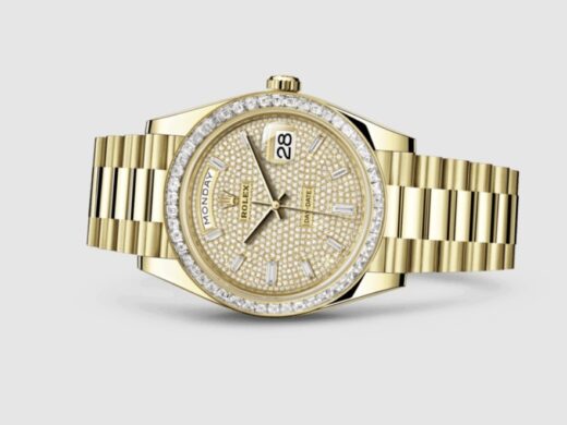 Rolex Diamond Day-Date 40 diamond watch for men with gold case and bracelet